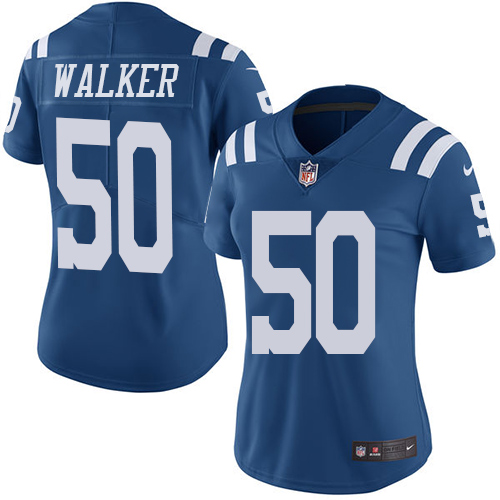 Indianapolis Colts #50 Limited Anthony Walker Royal Blue Nike NFL Women Rush Vapor Untouchable Jersey->youth nfl jersey->Youth Jersey